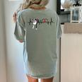 Boston Terrier EKG Heartbeat Heart Line Dog Lovers Women's Comfort Colors T-Shirt Back Print Bay