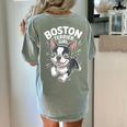 Boston Terrier Girl Cute Cartoon For Dog Owners Pet Terrier Women's Comfort Colors T-Shirt Back Print Bay