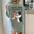 Boston Terrier Grandma Mother's Day Dog Mom Women's Comfort Colors T-Shirt Back Print Bay