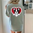 Boston Terrier Heart Cute Puppy Lover Or Dog Owner Women's Comfort Colors T-Shirt Back Print Bay