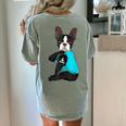Boston Terrier I Love Mom Apparel Women's Comfort Colors T-Shirt Back Print Bay