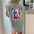Boston Terrier Lover Pop Art Color Boston Terrier Dog For Men Women Girls Kids Women's Comfort Colors T-Shirt Back Print Bay