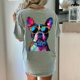 Boston Terrier Lovers Pop Art Boston Terrier Women's Comfort Colors T-Shirt Back Print Bay