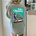 Boston Terrier Merry Christmas Tree Truck Dog X-Mas Women's Comfort Colors T-Shirt Back Print Bay