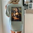 Boston Terrier Mona Lisa Painting Art Dog Mom Dad For Men Women Kids Women's Comfort Colors T-Shirt Back Print Bay