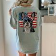 Boston Terrier Patriotic 4th Of July USA American Flag Women's Comfort Colors T-Shirt Back Print Bay