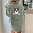 Boston Terrier In The Pocket Cute Boston Terrier Dog Lovers Men Women Girls Kids Women's Comfort Colors T-Shirt Back Print Bay
