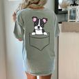 Boston Terrier In The Pocket Cute Pocket Boston Terrier Women's Comfort Colors T-Shirt Back Print Bay
