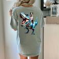 Boston Terrier Riding T-Rex Dinosaur Dog Lover Women's Comfort Colors T-Shirt Back Print Bay