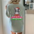 Boston Terrier Santa Claus Christmas Dog Women's Comfort Colors T-Shirt Back Print Bay
