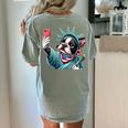 Boston Terrier Selfie Statue Of Liberty 4th Of July American Women's Comfort Colors T-Shirt Back Print Bay