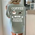 Boston Terrier Shirt Coffee And Boston Terrier Cute Dog For Men Women Girls Kids Women's Comfort Colors T-Shirt Back Print Bay