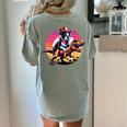 Boston Terrier Wearing A Cowboy Hat On T-Rex Women's Comfort Colors T-Shirt Back Print Bay