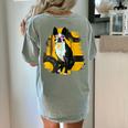 Boston Terrier s Mid-Century Modern Art s Street Grunge Women's Comfort Colors T-Shirt Back Print Bay