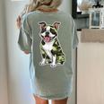 Camo Boston Terrier Pet Owner Camouflage Dog Lover Women's Comfort Colors T-Shirt Back Print Bay