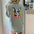 Colorful Boston Terrier Dog For Men Women Kids Women's Comfort Colors T-Shirt Back Print Bay