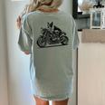 Cool Boston Terrier Riding a Motorcycle Biker Dog Lover For Men Women Kids Women's Comfort Colors T-Shirt Back Print Bay