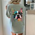 Cute Boston Terrier Puppy Dog Art Lover Unique Painting For Men Women Kids Women's Comfort Colors T-Shirt Back Print Bay
