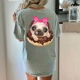 Cute Pug Shirt Donut Girls Dog Women's Comfort Colors T-Shirt Back Print Bay