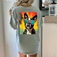 Dog Boston Terrier Hawaiian Women's Comfort Colors T-Shirt Back Print Bay