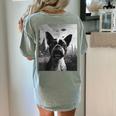 Dog Mom Dad Alien Selfie Boston Terrier UFO For Men Women Women's Comfort Colors T-Shirt Back Print Bay