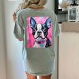 Dog Pink Boston Terrier Women's Comfort Colors T-Shirt Back Print Bay