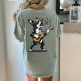 Dog Playing Guitar Singing Boston Terrier For Men Women Girls Kids Women's Comfort Colors T-Shirt Back Print Bay