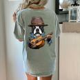 Guitar Shirt Boston Terrier Dog Playing Acoustic Guitar Women's Comfort Colors T-Shirt Back Print Bay