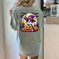Halloween Boston Terrier Dog Breed With Jack O' Lantern Art Women's Comfort Colors T-Shirt Back Print Bay