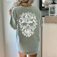 Halloween Costume Skull Boston Terrier Dog Lover Women's Comfort Colors T-Shirt Back Print Bay