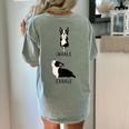 Inhale Exhale Yoga Boston Terrier Tshirt Women's Comfort Colors T-Shirt Back Print Bay