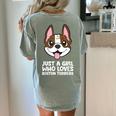 Just a Girl Who Loves Boston Terriers Women's Comfort Colors T-Shirt Back Print Bay