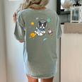 Kawaii Kids & Boys Astronaut Space Boston Terrier Dog Lover Women's Comfort Colors T-Shirt Back Print Bay