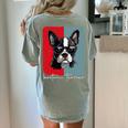 Retro Boston Terrier Dog Lover Bostie Mom Dad Dog Owner Women's Comfort Colors T-Shirt Back Print Bay