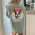 Retro Life Is Better With Boston Terrier Mom Dog Lover Women's Comfort Colors T-Shirt Back Print Bay