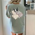 Sleepy Boston Terrier Pajama Men Women Kids Women's Comfort Colors T-Shirt Back Print Bay