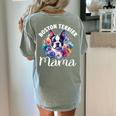 Watercolor Floral Boston Terrier Mama Dog Lover Mother's Day For Men Women Girls Kids Women's Comfort Colors T-Shirt Back Print Bay