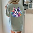 Watercolor Floral Boston Terrier Mama Dog Lover Mother's Day Women's Comfort Colors T-Shirt Back Print Bay