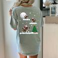 Xmas Lighting Tree Santa Riding Boston Terrier Christmas Women's Comfort Colors T-Shirt Back Print Bay