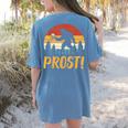 Bigfoot Sasquatch Prost Retro Bavarian Oktoberfest Men Women Women's Comfort Colors T-Shirt Back Print Blue Jean