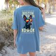 Boston Terrier Dad Boston Bull Bostie Dog Women's Comfort Colors T-Shirt Back Print Blue Jean