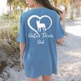 Boston Terrier Dad Cute Boston Terrier Silhouette Heart Women's Comfort Colors T-Shirt Back Print Blue Jean