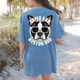 Boston Terrier Dad Father’s Day Dog Dad Men’s Women's Comfort Colors T-Shirt Back Print Blue Jean