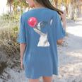 Boston Terrier Dog Blowing Chewing Bubble Gum Pink Women's Comfort Colors T-Shirt Back Print Blue Jean