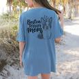 Boston Terrier Dog Bostie Mom Idea For Women Women's Comfort Colors T-Shirt Back Print Blue Jean