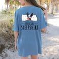Boston Terrier Dog Lovers Sleepshirt Apparel Men Women Women's Comfort Colors T-Shirt Back Print Blue Jean