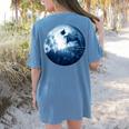 Boston Terrier Dog Moon Dog Mom Dad Women Men Dog Lovers Women's Comfort Colors T-Shirt Back Print Blue Jean