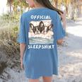 Boston Terrier Dog Official Sleepshirt Pajamas Nightgown Men Women Girls Kids Women's Comfort Colors T-Shirt Back Print Blue Jean