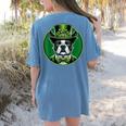 Boston Terrier Dog St Patricks Day Irish Pet Lover Men Women Kids Women's Comfort Colors T-Shirt Back Print Blue Jean