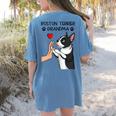 Boston Terrier Grandma Mother's Day Dog Mom Women's Comfort Colors T-Shirt Back Print Blue Jean